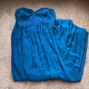 Aryn K long blue bridesmaid dress
